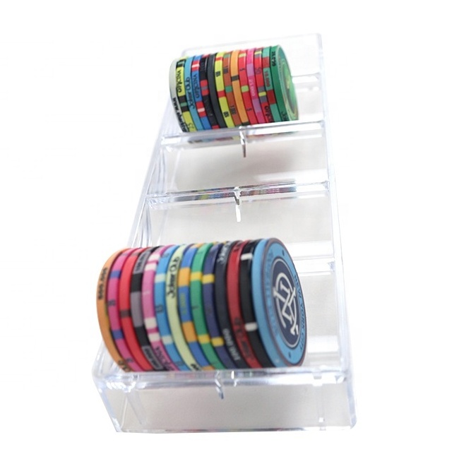 100pc Casino Poker Chip Rack Holder Acrylic Tray With Lid or Without Lid Vertical Plastic Drop in Supplier