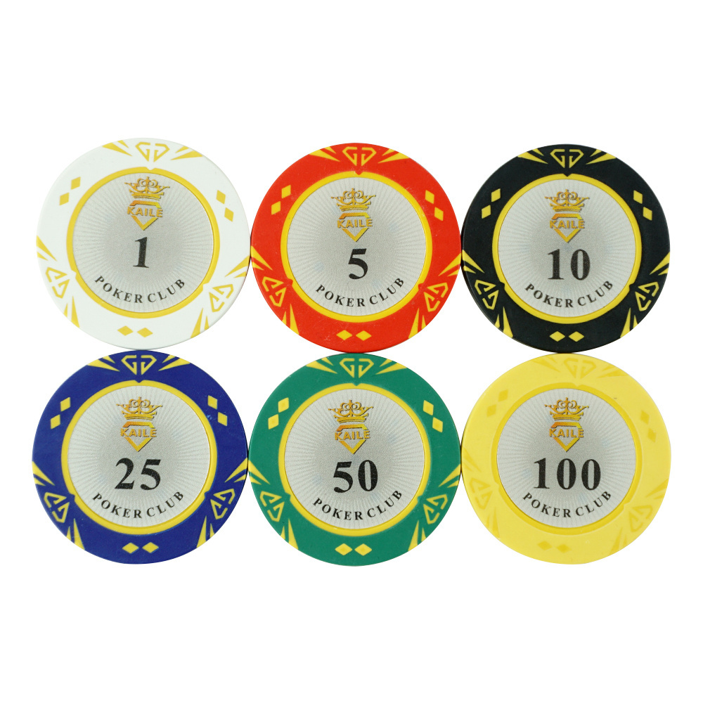 New style and professional 300 piece set of clay 14g 40mm  poker chips with custom sticker in aluminum case for casino