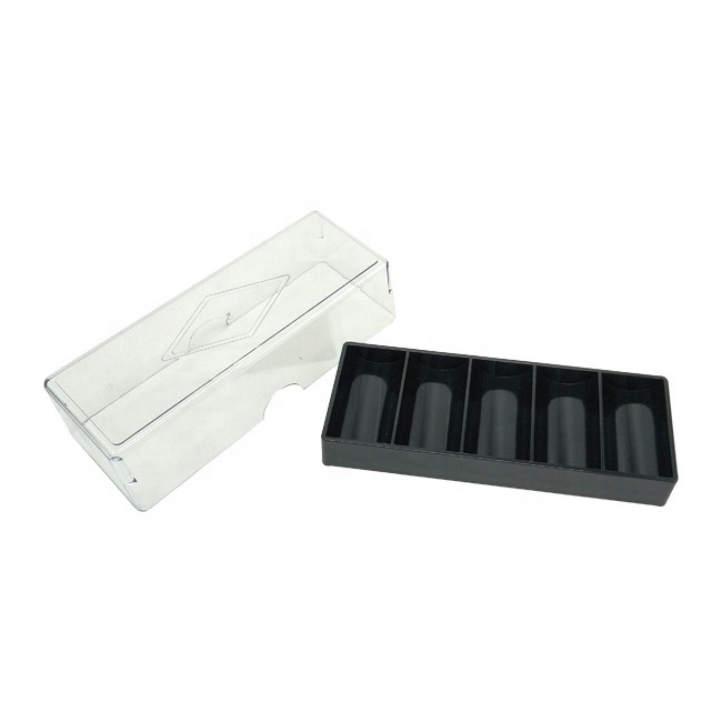 High Quality 100 Acrylic Black Poker Chip Tray With Lid