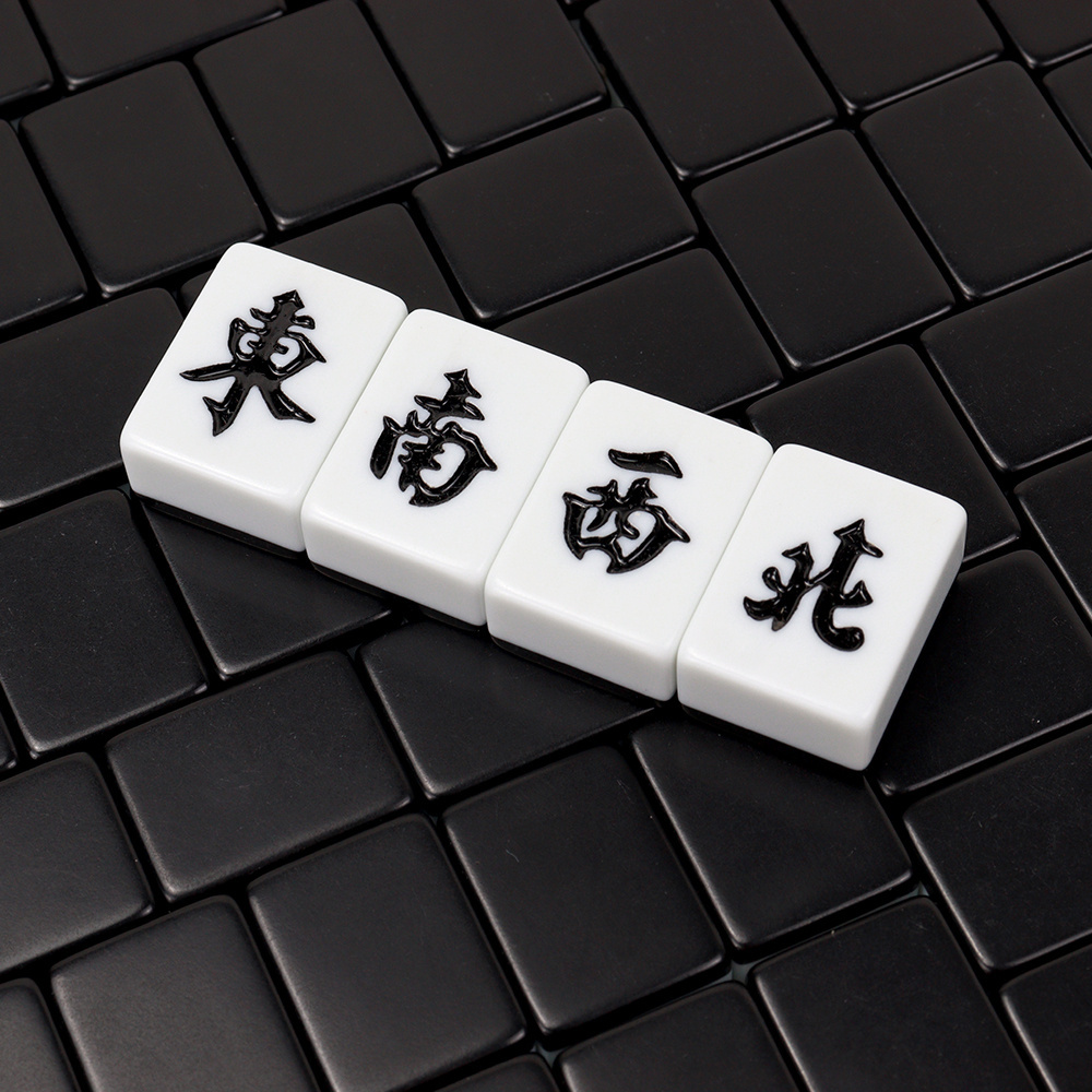 Wholesesle Chinese mahjong tile sets 144pcs custom 30mm mold size with black white two-toned for casino games