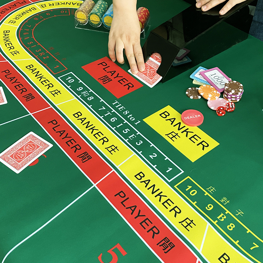 Customised Gambling Table mat  Rectangle 1.8m baccarat  Poker Mat Rubber foam Table Cloth 2mm Thickness  Casino Gambling Game