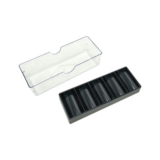 High Quality 100 Acrylic Black Poker Chip Tray With Lid