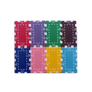 Wholesale custom rectangular colored poker plaque set dice desgin 29g 75mm abs with iron chips inside for casino gambling