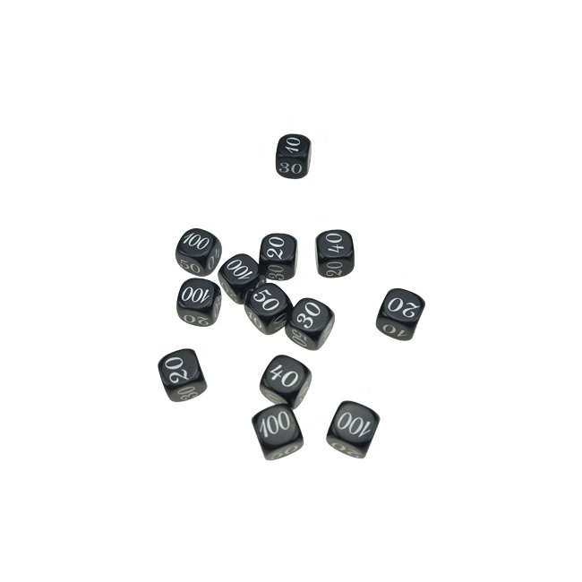 14mm black common round corner loaded dice figure dice engraved dices