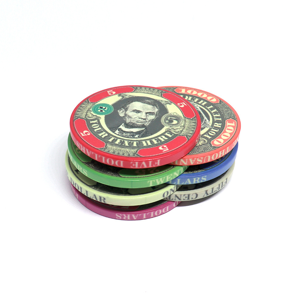 Wholesale 10g presidents poker chips US dollars 39 43 45 46 48.5 50 52 55mm custom cash value manufacture for casino table game