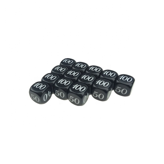 14mm black common round corner loaded dice figure dice engraved dices