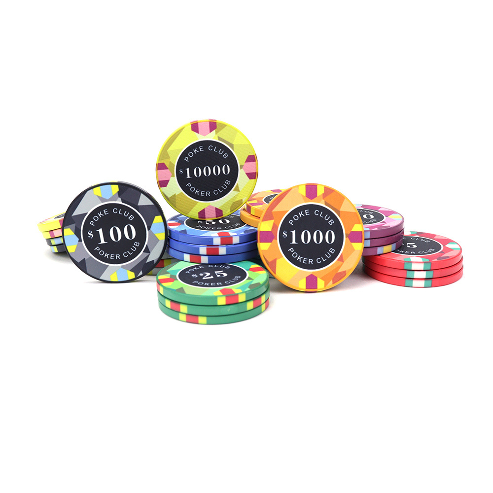 Free design sample 12g ceramic poker chips 43mm diameter antique texture surface custom logo casino play chips for poker room