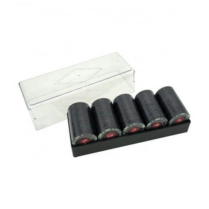 High Quality 100 Acrylic Black Poker Chip Tray With Lid