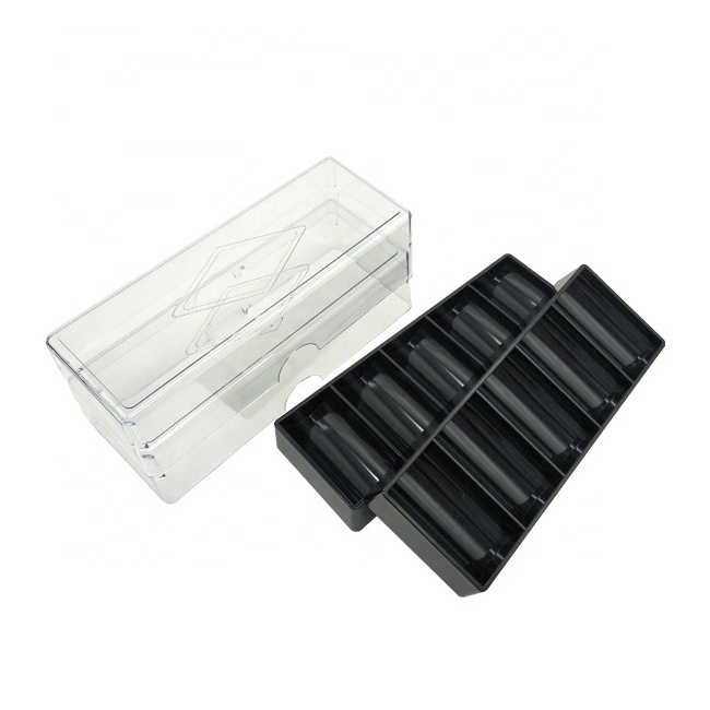 High Quality 100 Acrylic Black Poker Chip Tray With Lid