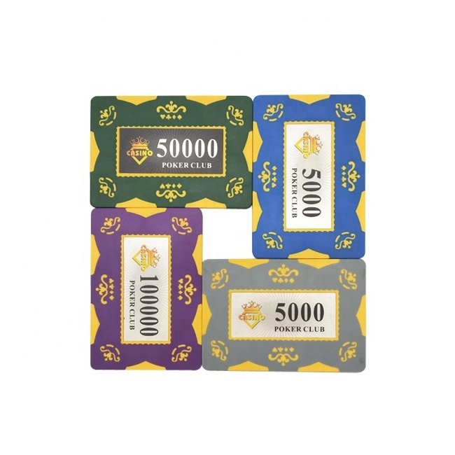 Customize Rectangular Shape Of Clay Plaque With Value Number Colorful Casino Chips From Poker Chip Manufacturers