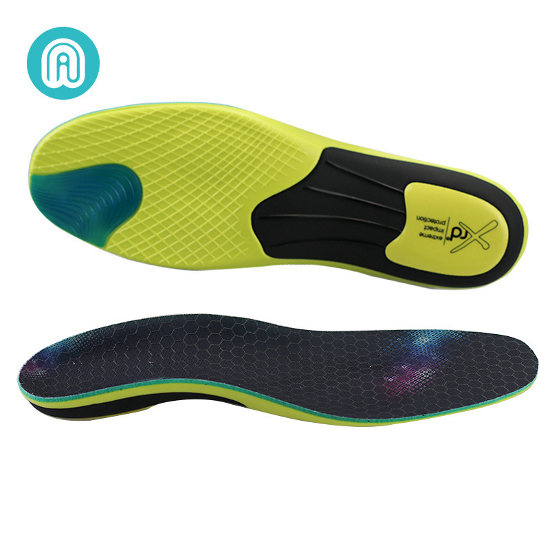 flatfoot orthopedic orthotic arch support insole PU Insole with Poron Heel Pad insoles for shoes sports