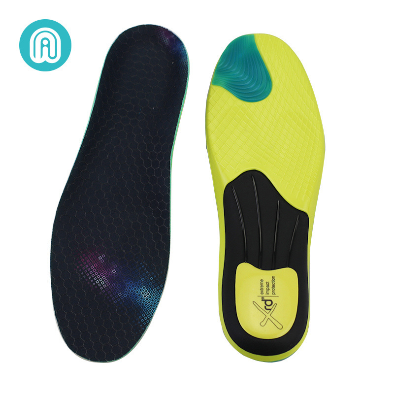 flatfoot orthopedic orthotic arch support insole PU Insole with Poron Heel Pad insoles for shoes sports