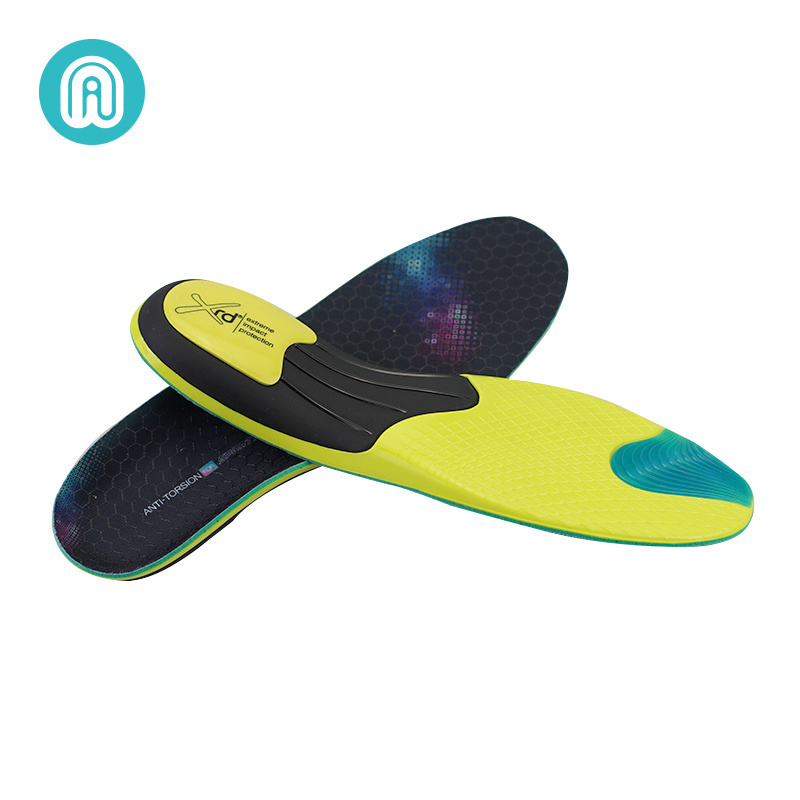 flatfoot orthopedic orthotic arch support insole PU Insole with Poron Heel Pad insoles for shoes sports