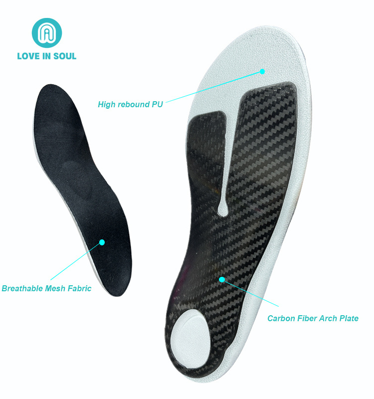 Performance Insoles  Shock Absorb Carbon Fiber Sports Shoe Insoles for Running Basketball Athletics Arch Support Shoe Inserts