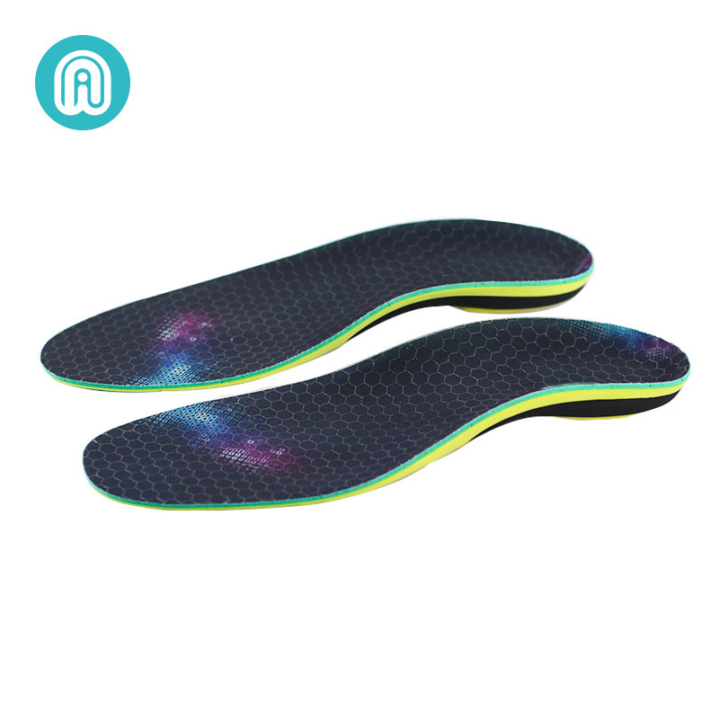 flatfoot orthopedic orthotic arch support insole PU Insole with Poron Heel Pad insoles for shoes sports