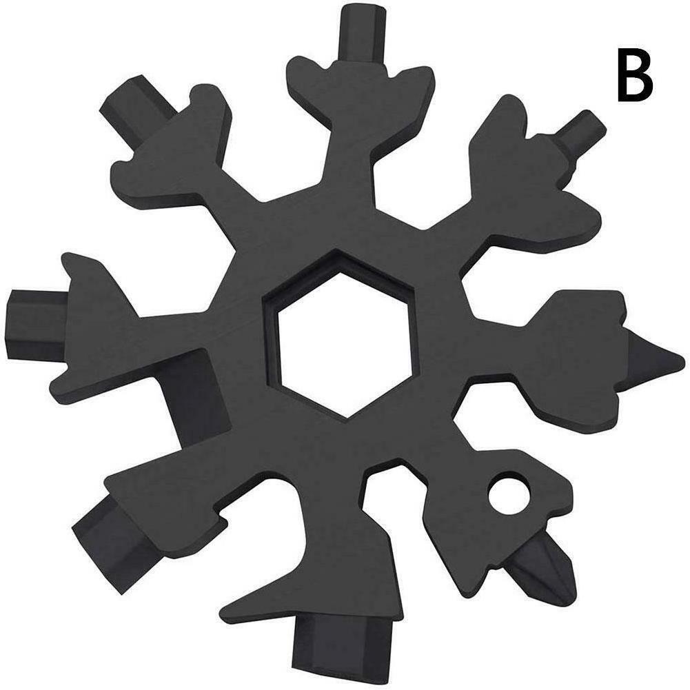 New multifunctional 18-in-1 snowflake wrench tool steel octagonal plate hand hexagon will carry keychain