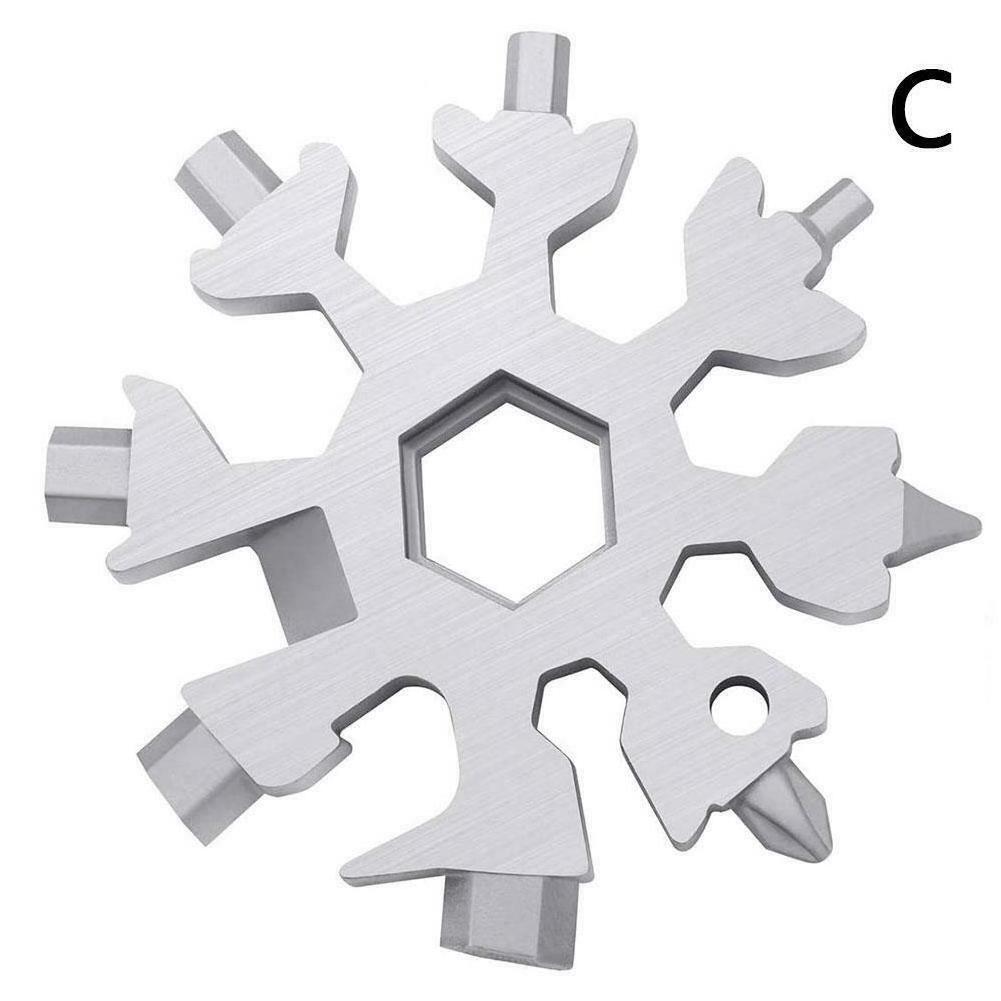 New multifunctional 18-in-1 snowflake wrench tool steel octagonal plate hand hexagon will carry keychain