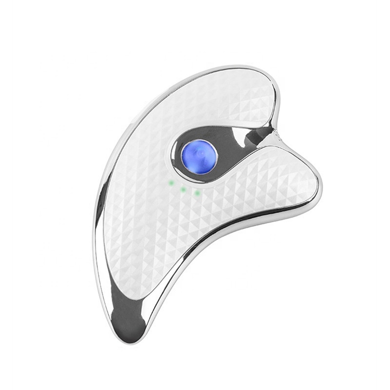 wholesale led red blue light mini vibration face body massage microcurrent electric gua sha massager