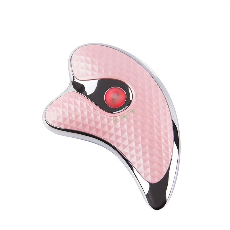 wholesale led red blue light mini vibration face body massage microcurrent electric gua sha massager