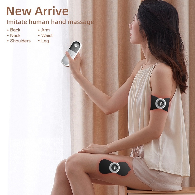 Remote control ems muscle stimulator lower back massager lumbar menstrual heating patch machine tens period pain relief