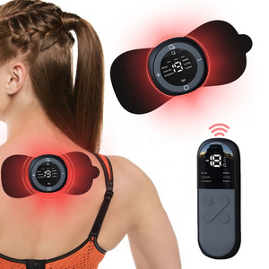 Remote control ems muscle stimulator lower back massager lumbar menstrual heating patch machine tens period pain relief