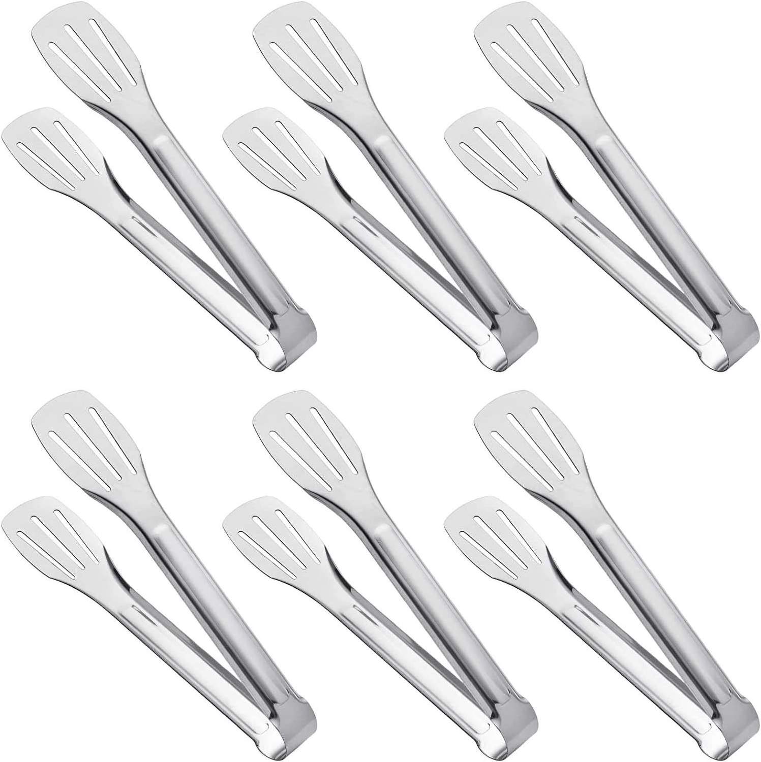 Wholesale Custom Stainless Steel Serving Tongs Durable Heavy Duty Food Tongs Buffet Utensils Salad BBQ Tongs