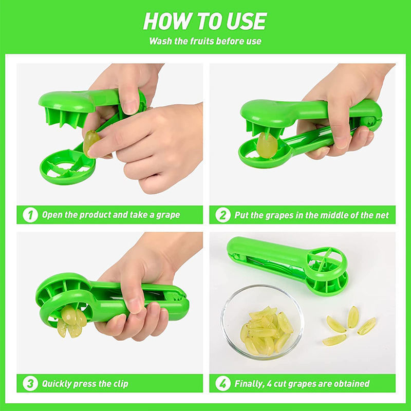 Wholesale Seedless Grape Cutter Portable Baby Cherry Tomatoes Strawberry Slicer For Vegetable Fruit Salad Kitchen Gadget