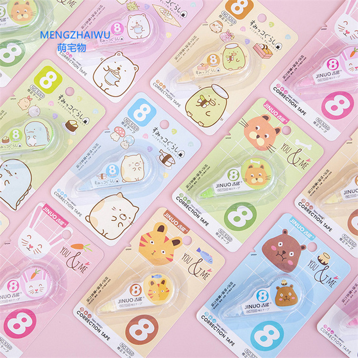 France cute stationery kawaii cartoon printing plastic animal cheap correction tape