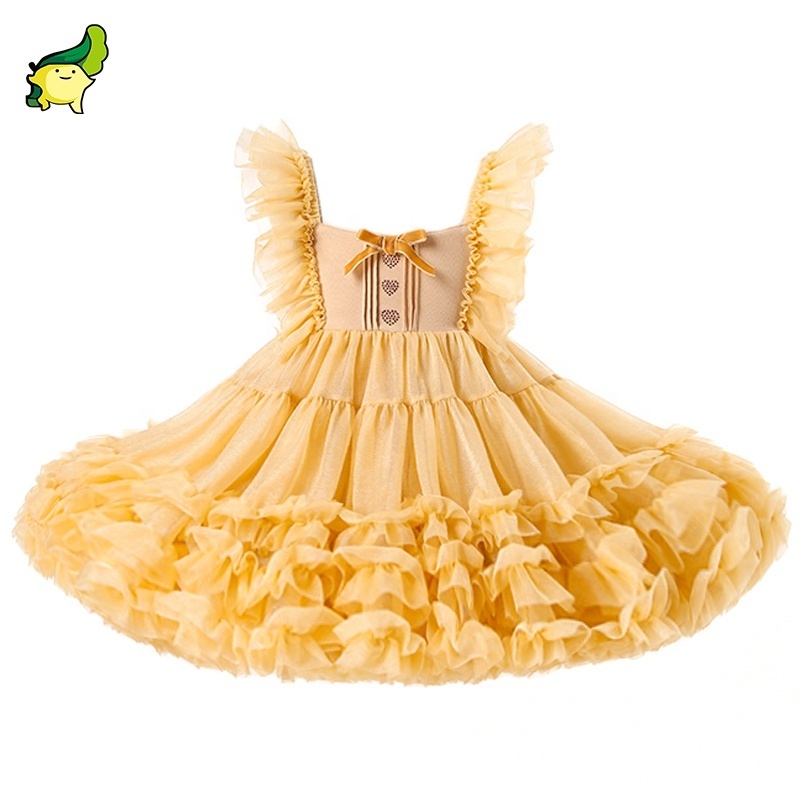 Kids party fashion clothes butterfly princess infant tutu dress baby prom party sparkly tutu dress