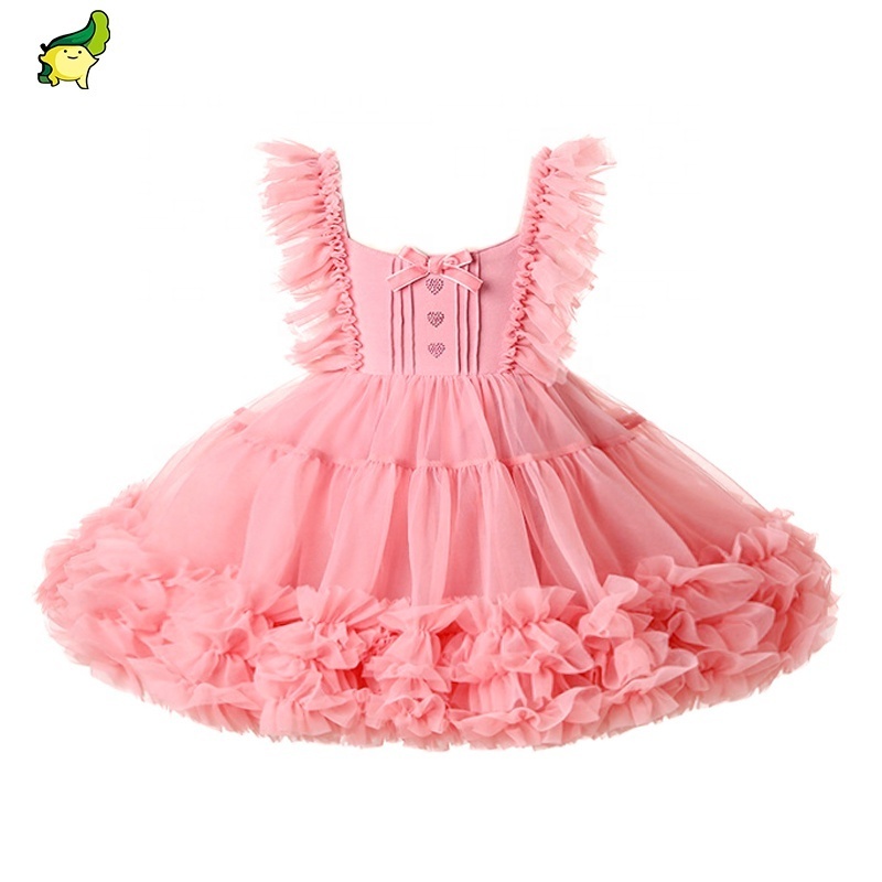 Kids party fashion clothes butterfly princess infant tutu dress baby prom party sparkly tutu dress