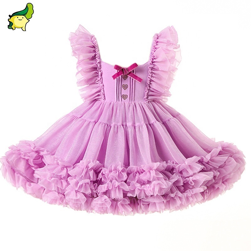 Kids party fashion clothes butterfly princess infant tutu dress baby prom party sparkly tutu dress