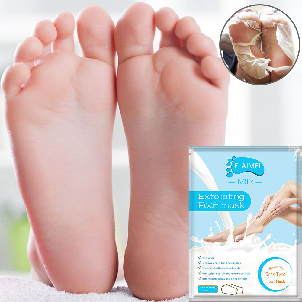 Wholesale Baby Foot Mask Sock Speeling Foot Mask Softening Exfoliate Feet Care Exfoliating Collagen Foot Mask Milk Lavender Rose