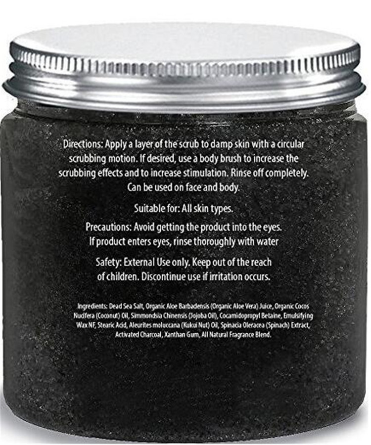 Wholesale Activated Exfoliating Charcoal Scrub Natural Bamboo Charcoal Whitening Body Scrub Organic Charcoal body Scrub