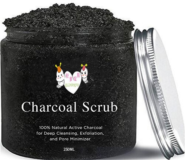 Wholesale Activated Exfoliating Charcoal Scrub Natural Bamboo Charcoal Whitening Body Scrub Organic Charcoal body Scrub