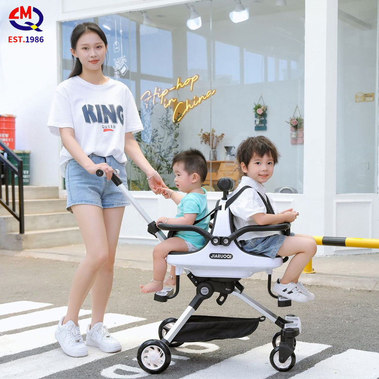 Wholesale Wagon 4 Wheels Baby Folding Stroller Wagon Cart Outdoor Wagon 2 Seat Baby Twins Stroller