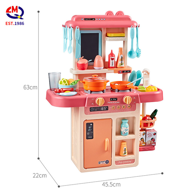 Plastic Electric Kitchen Washing Sink Toy Faucet Recirculating Water Pretend Play Toy Set With Kitchen Tool Vegetable Fruits Set