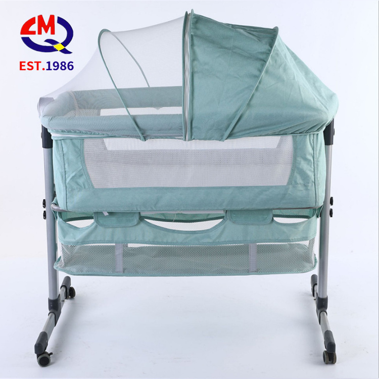 High Quality Adjustable Portable Foldable New Born Baby Bedside Sleeping Cribs For Vietnam Baby Fittings Cots