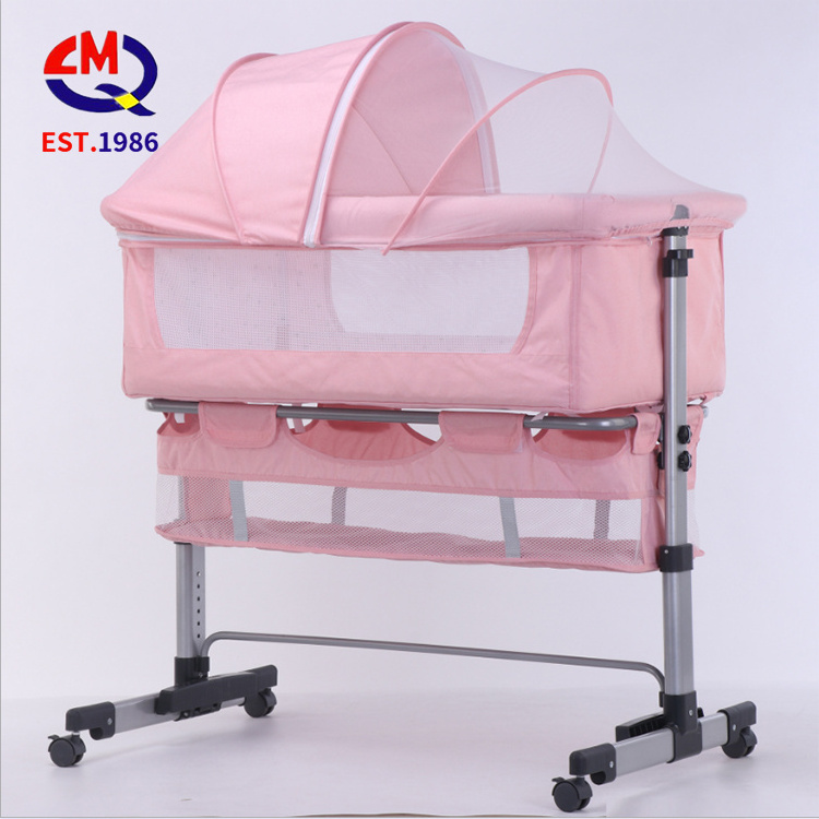 High Quality Adjustable Portable Foldable New Born Baby Bedside Sleeping Cribs For Vietnam Baby Fittings Cots