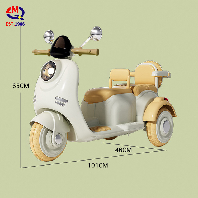 New Children's Charging Electric Motorcycle 1-8 Year Old Double Person Remote Control Toy Car Kids Tricycle Motor