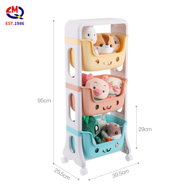 Children Bedroom Furniture Cartoon Style Plastic Toy Shelf Kids Cabinet Box For Sale Children Toys Storage Corner Bookcases