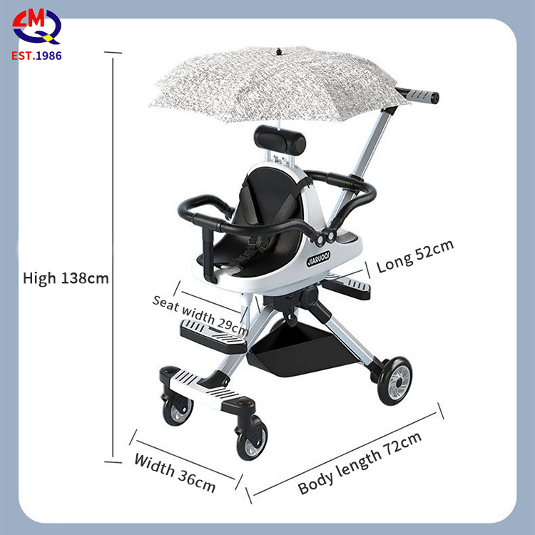 Wholesale Wagon 4 Wheels Baby Folding Stroller Wagon Cart Outdoor Wagon 2 Seat Baby Twins Stroller