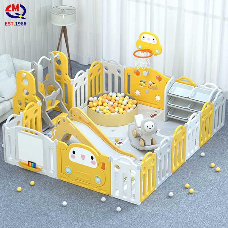 High Quality Customizable Baby Safety Fence Children Portable Car Latest Play Yard Large Playyard Plastic Indoor Kids Playpen