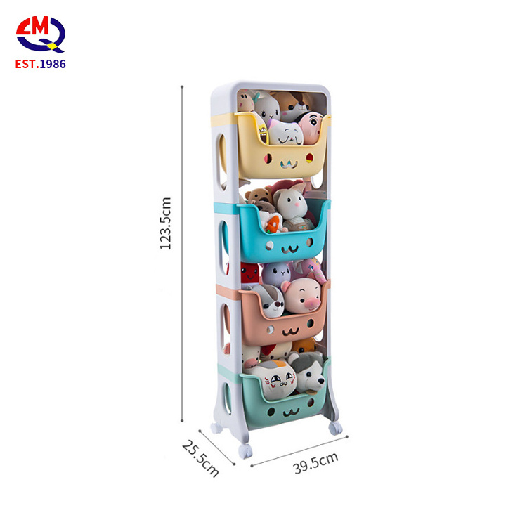 Children Bedroom Furniture Cartoon Style Plastic Toy Shelf Kids Cabinet Box For Sale Children Toys Storage Corner Bookcases