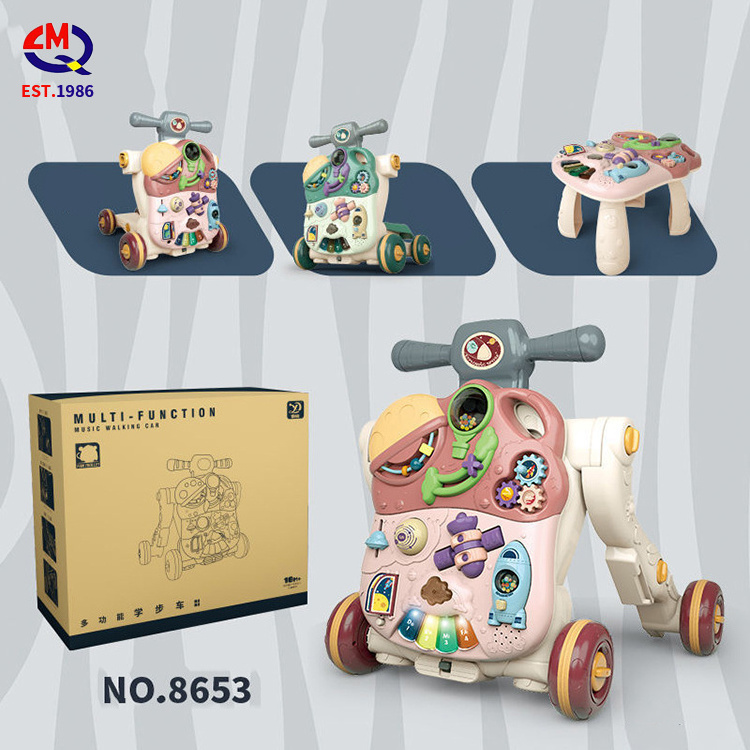 Baby walker multi-function hand push baby walker four-in-one anti-o-leg game toy car