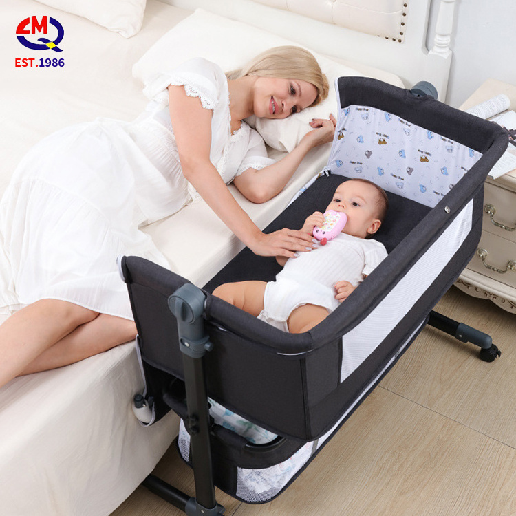 Factory Wholesale Price New Born Baby Cots Kids Furniture Toddler Bed for Bedside Sleeping Baby Basket