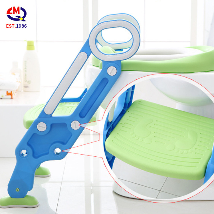 Wholesale Adjustable Plastic Toilet Seat Chair with Step Stool Ladder Baby Foldable Potty Training Seat