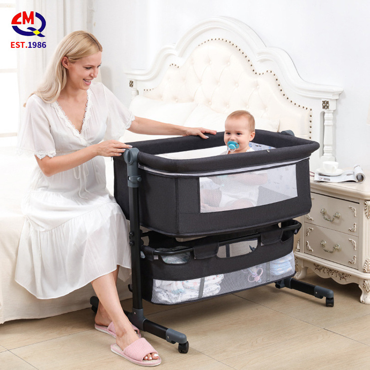 Factory Wholesale Price New Born Baby Cots Kids Furniture Toddler Bed for Bedside Sleeping Baby Basket