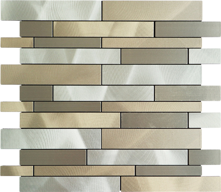 Strip Self Adhesive Metal Aluminum Backsplash Panel Mosaic Tile