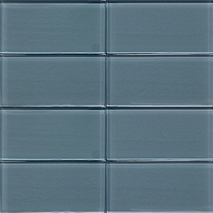 Blue White Subway 3x6 Glass Tile For Kitchen Backsplash