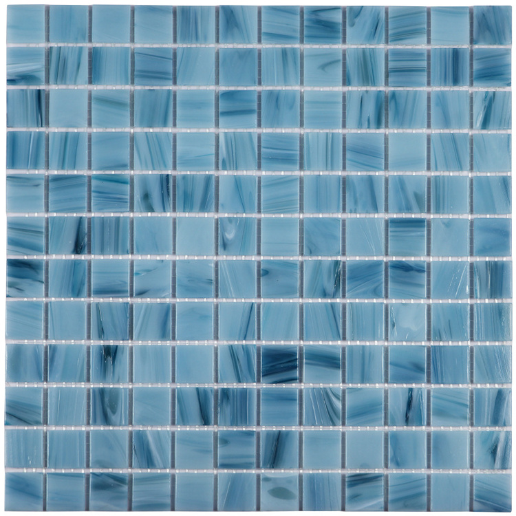 Swimming Pool Mosaic Tile Mixed Blue Green Hand Painting Glass Mosaic Tiles Backsplash